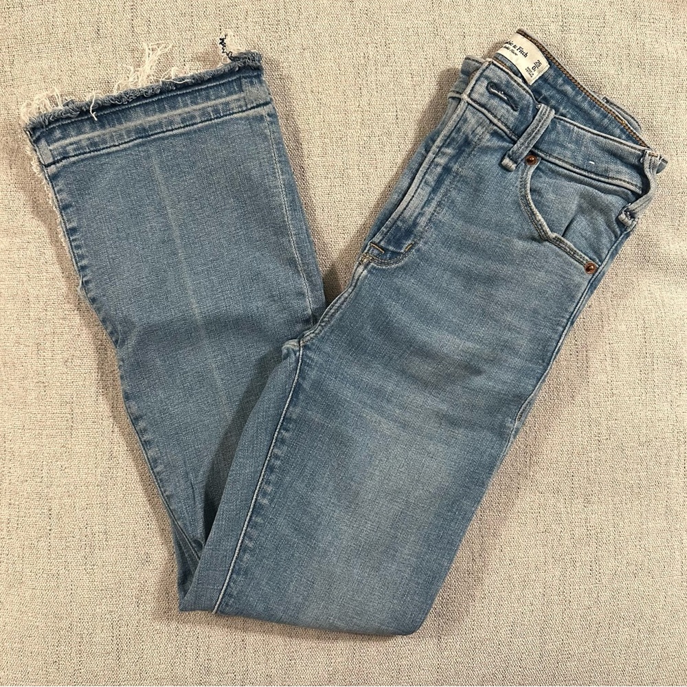 A&F High Rise Ankle Flare Jeans